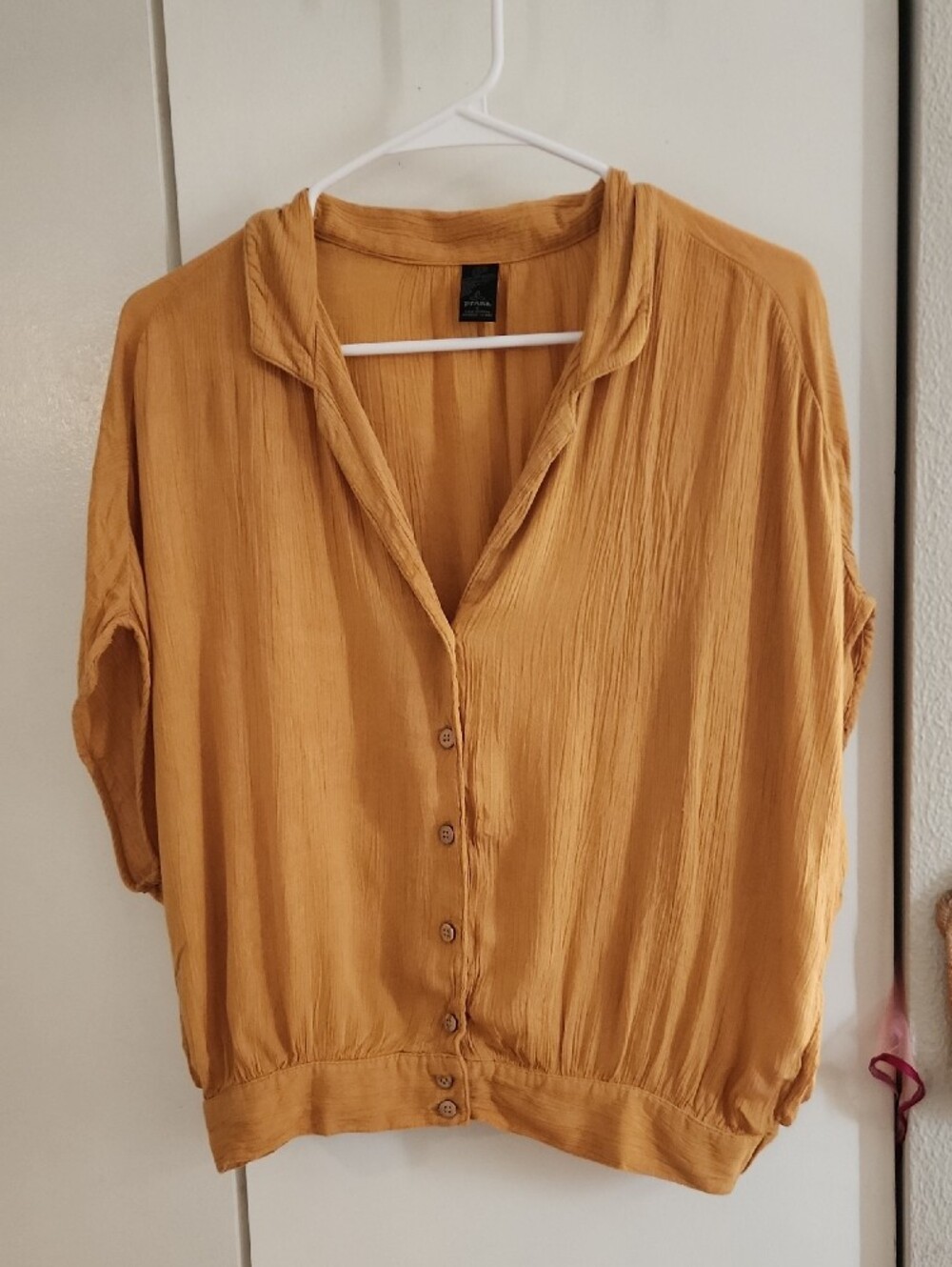 Prana Women's Sunset Orange Blouse Sz S